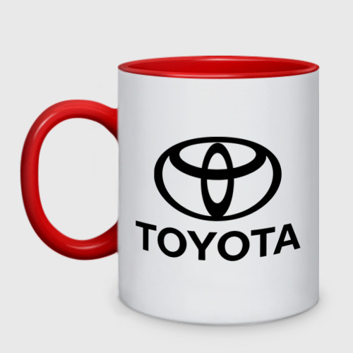 Кружка двухцветная Toyota Logo, цвет белый + красный