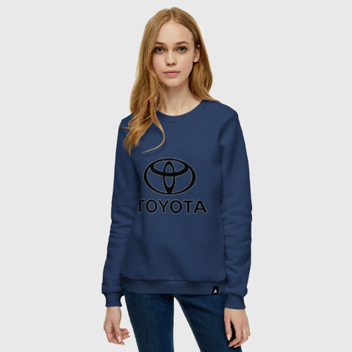 Женский свитшот хлопок Toyota Logo, цвет темно-синий - фото 3