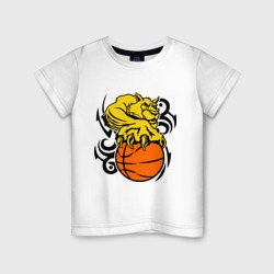Детская футболка хлопок Тигр с мячом