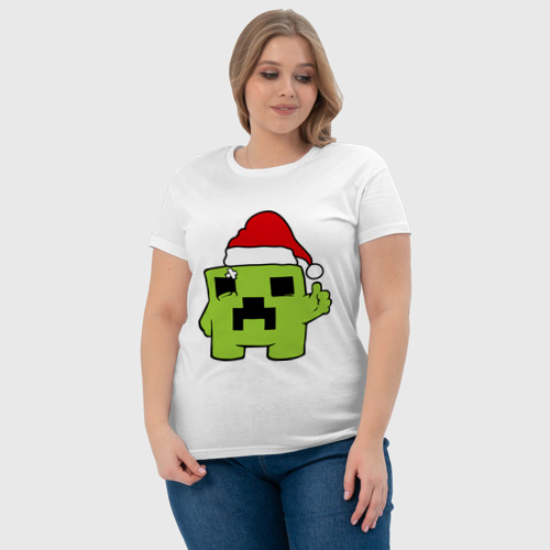 Женская футболка хлопок Minecraft, цвет белый - фото 6