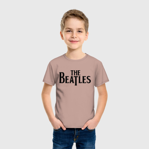 Детская футболка хлопок The Beatles, цвет пыльно-розовый - фото 3