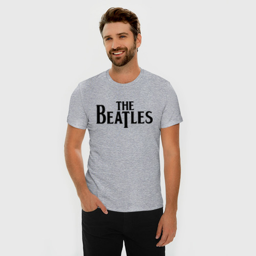 Мужская футболка хлопок Slim The Beatles, цвет меланж - фото 3