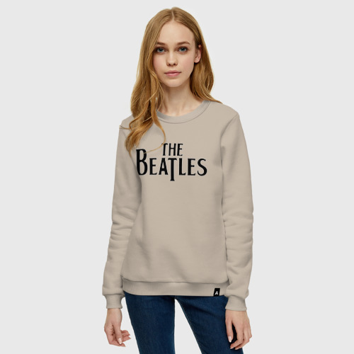 Женский свитшот хлопок с принтом The Beatles, фото на моделе #1
