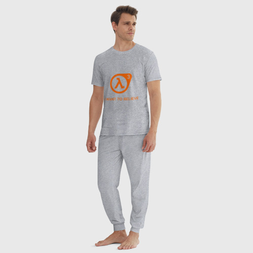 Мужская пижама хлопок с принтом Half-Life 3 (4), вид сбоку #3