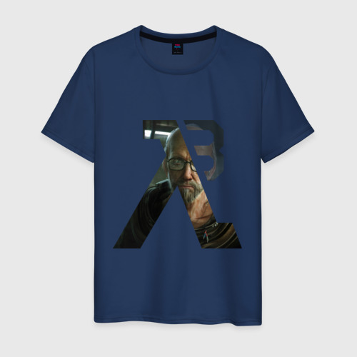 Мужская футболка хлопок Half-Life 3 5, цвет темно-синий