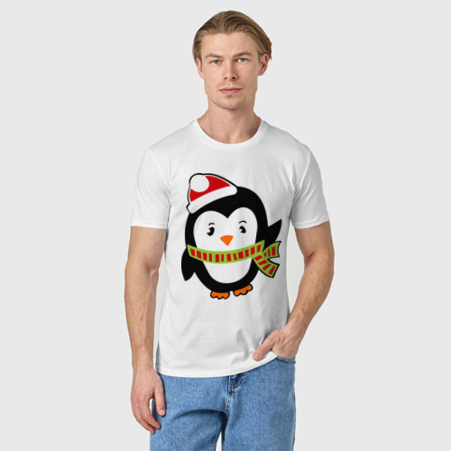 Мужская футболка хлопок Зимний пингвинчик - фото 3
