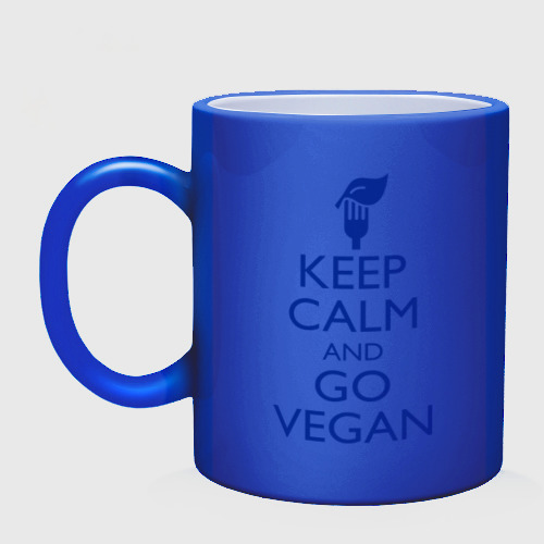 Кружка хамелеон Keep calm and go vegan - фото 3