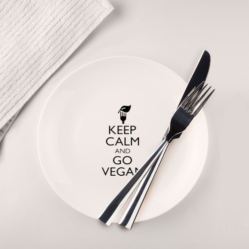 Тарелка Keep calm and go vegan - фото 2