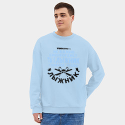 Мужской свитшот oversize без начеса хлопок Лыжник - фото 2