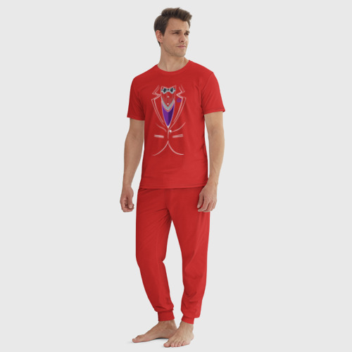 Мужская пижама хлопок Костюм жениха, цвет красный - фото 5