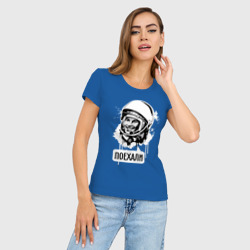 Женская футболка хлопок Slim Гагарин. Поехали - фото 2