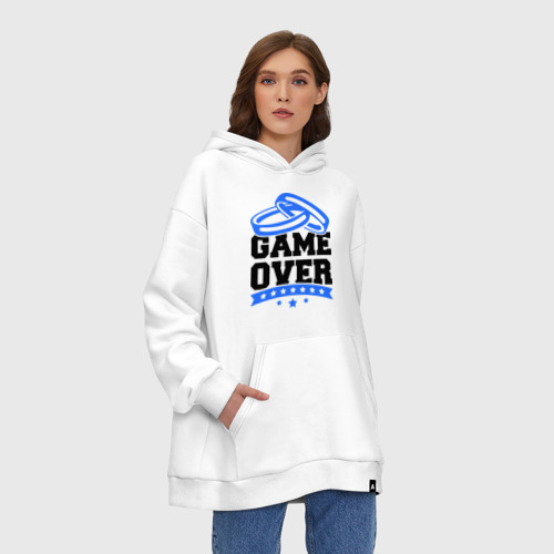 Худи SuperOversize хлопок Game over Свадьба, цвет белый - фото 4