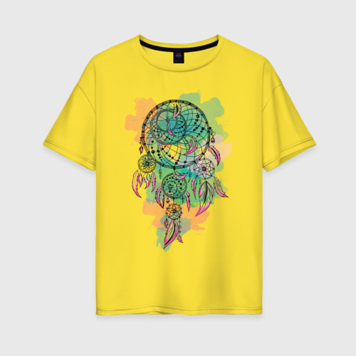 Женская футболка хлопок Oversize с принтом Ловец снов, вид спереди #2