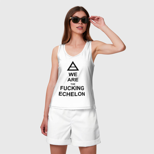 Женская майка хлопок We are the fucking echelon, цвет белый - фото 3