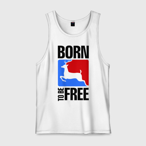 Мужская майка хлопок Born to be free, цвет белый