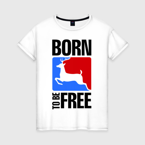 Женская футболка хлопок Born to be free, цвет белый