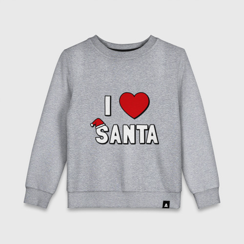 Детский свитшот хлопок I love santa, цвет меланж