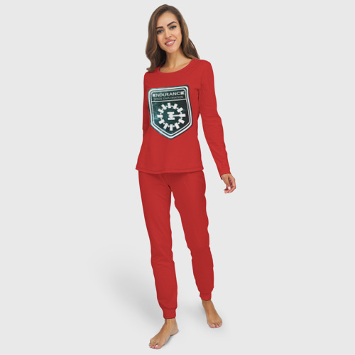Женская пижама с лонгсливом хлопок Endurance, цвет красный - фото 3