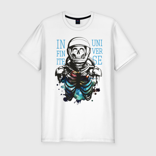 Мужская футболка хлопок Slim Бесконечный космос, цвет белый