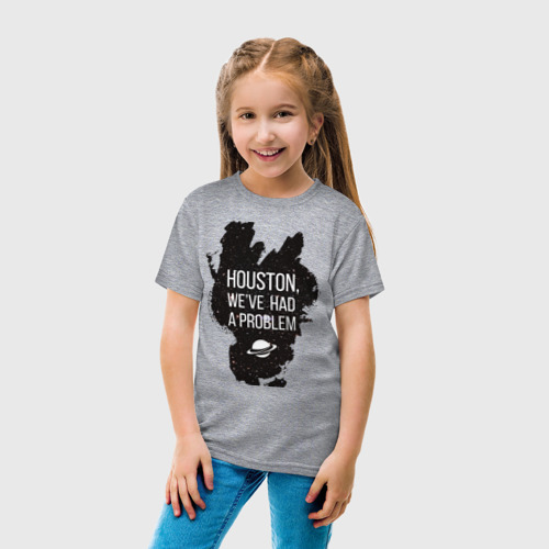 Детская футболка хлопок Хьюстон, у нас проблемы, цвет меланж - фото 5