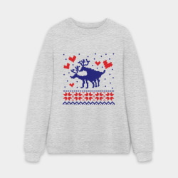 Мужской свитшот oversize без начеса хлопок Любовь оленей