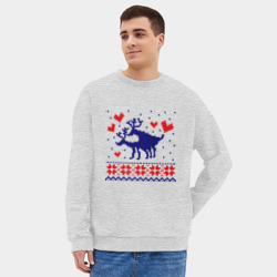 Мужской свитшот oversize без начеса хлопок Любовь оленей - фото 2