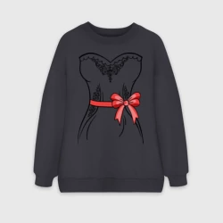 Женский свитшот oversize без начеса хлопок Платье невесты