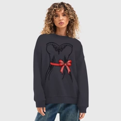 Женский свитшот oversize без начеса хлопок Платье невесты - фото 2