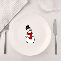 Набор: тарелка + кружка Весёлый снеговик - фото 2