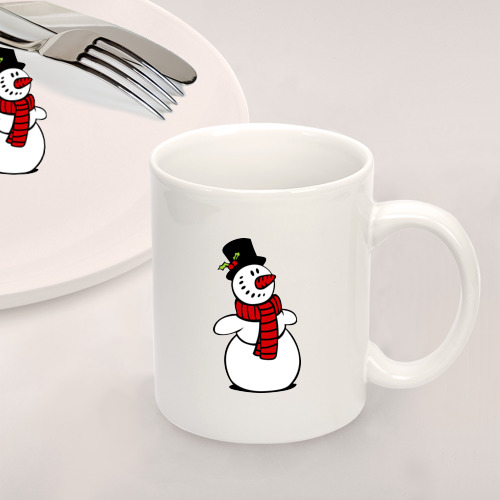 Набор: тарелка + кружка Весёлый снеговик - фото 2
