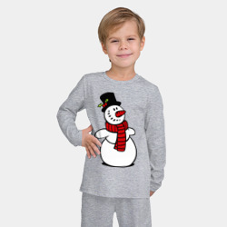 Детская пижама с лонгсливом хлопок Весёлый снеговик - фото 2