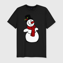 Мужская футболка хлопок Slim Весёлый снеговик