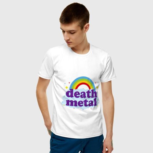 Мужская футболка хлопок Rainbow death metal - фото 3