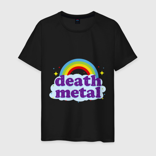 Мужская футболка хлопок Rainbow death metal, цвет черный