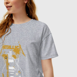 Женская футболка хлопок Oversize Металлика - фото 2