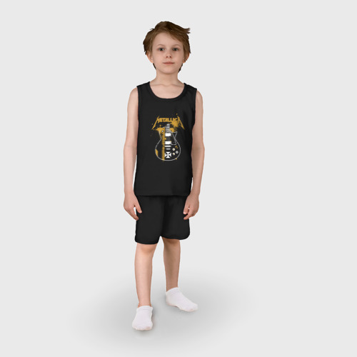 Детская пижама с шортами хлопок Металлика, цвет черный - фото 3