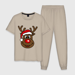 Мужская пижама хлопок Рождественский олень
