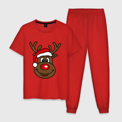 Мужская пижама хлопок Рождественский олень