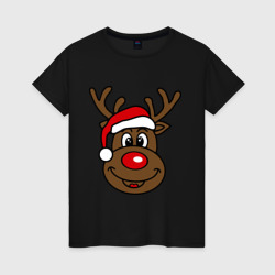 Женская футболка хлопок Рождественский олень