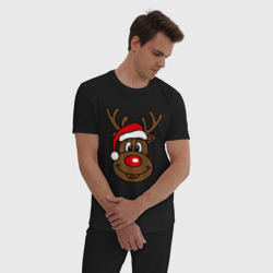 Мужская пижама хлопок Рождественский олень - фото 2