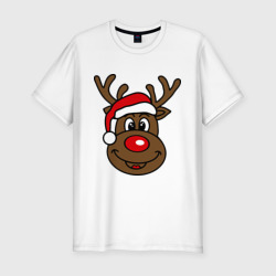Мужская футболка хлопок Slim Рождественский олень