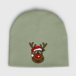 Детская шапка демисезонная Рождественский олень