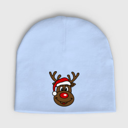 Детская шапка демисезонная Рождественский олень