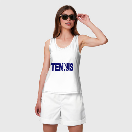 Женская майка хлопок Tennis, цвет белый - фото 3