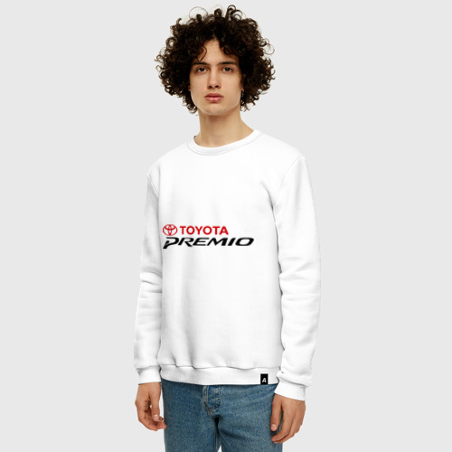 Мужской свитшот хлопок Toyota Premio, цвет белый - фото 3