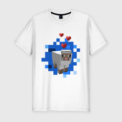 Мужская футболка хлопок Slim Minecraft sheep