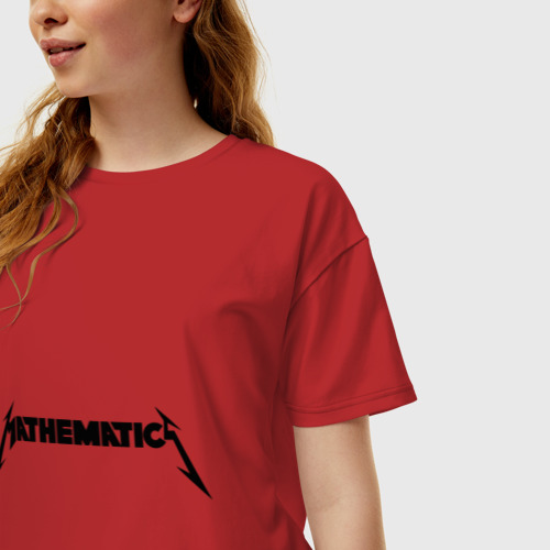 Женская футболка хлопок Oversize Mathematica Математика, цвет красный - фото 3