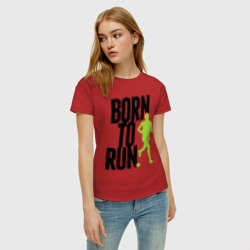 Женская футболка хлопок Рожден для бега - фото 2