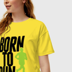 Женская футболка хлопок Oversize Рожден для бега - фото 2