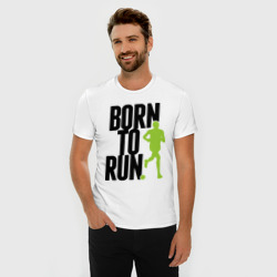 Мужская футболка хлопок Slim Рожден для бега - фото 2